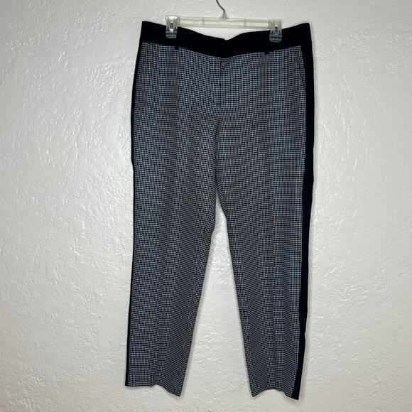 Ann Taylor Women's Tapestry Print Black White Career Trousers Pants Size 12 - Picture 1 of 5